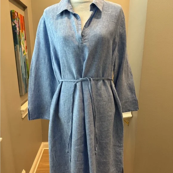NWOT Lilly Pulitzer Pilar Tunic Linen Dress. Blue. Sz XL - Picture 4 of 12